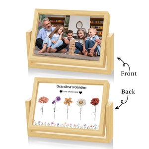 Personalized Grandma‘s Garden Rotating Double-Sided Photo Frame