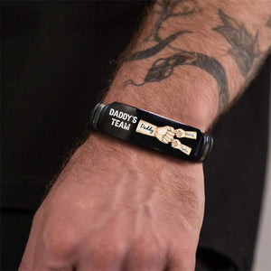 Daddy's Team Fist Bump Personalized Bracelet,Father's Day Gift For Dad, Gift for Husband, Gift for Grandpa
