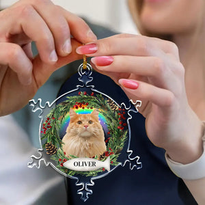 You Always In My Heart - Personalized Photo Snowflakes Shaped Glass Ornament