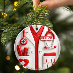 Celebrate A Special Medical Professional - Personalized Circle Ceramic Ornament
