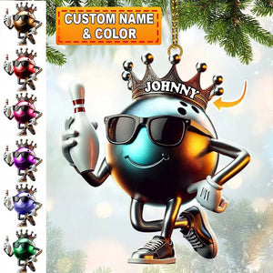 Personalized Custom Name Bowling Christmas Ornament, Bowling Lover Christmas Gift