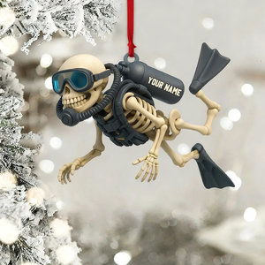 Personalized Skull Diving Christmas Acrylic Ornament