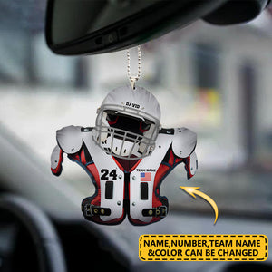 Personalized Helmet & Shoulder Pad Flat Acrylic Ornament-Gift For Football Player