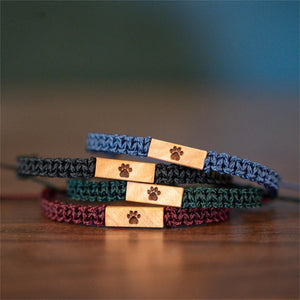 Personalized Pet Paw Pet Name Bracelet Dog Cat Memorial Keepsake Gift