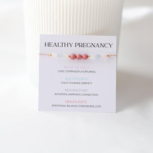 Crystal bracelet Healthy pregnancy, support, expectant mother gift, rose quartz bracelet
