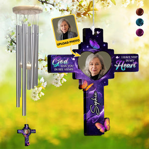 God Has You In His Arm, I Have You In My Heart - Personalized Memorial Wind Chime
