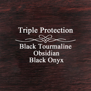 Triple protection bracelet, agate gold obsidian bracelet - Healing crystal bracelet