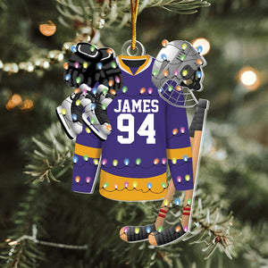 Hockey Apparel and Equipment Personalized Christmas Acrylic Ornament