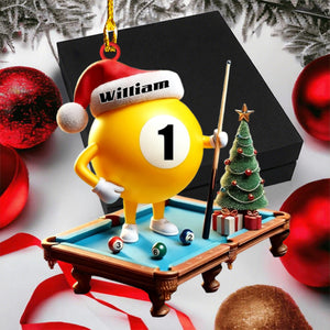 Personalized Name Billiard Ornament, Billiard Lover,Christmas Gift