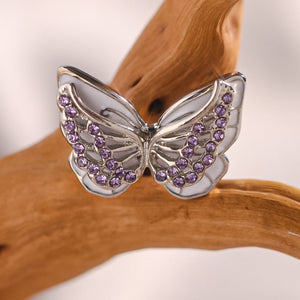 For Memorial - Those We Love Fly with Us Diamond Double Butterfly Ring