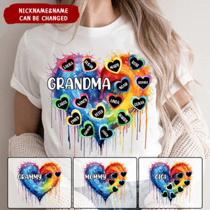 Personalized Grandma Sweethearts Custom Names Pure cotton T-shirt