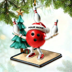 Custom Name Bowling Personalized Acrylic Ornament Bowling Lover Christmas Gift