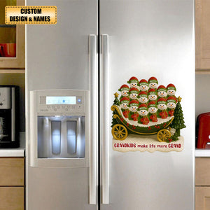 Grandkids Make Life More Grand, Christmas Tree And Sleigh Personalized Decal