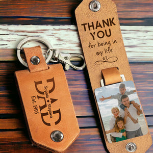 Custom Photo Drive Safe - Personalized Leather Photo Keychain