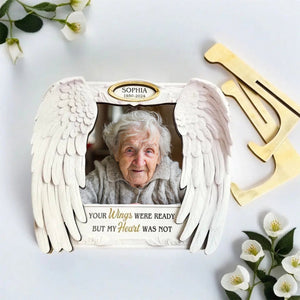 Your Wings Were Ready But My Heart Was Not Personalized Wooden Photo Plaque