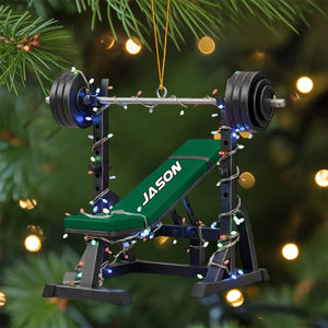 Personalized Weight Bench Christmas Ornament