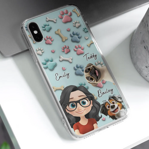 Dog And Human Cartoon - Personalized Custom Phone Case Gift For Pet Lover