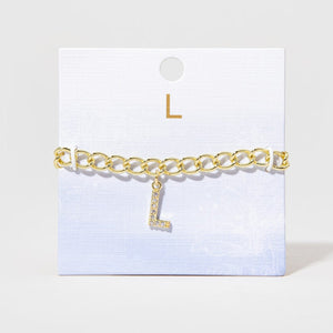 Curb link Initial Anklet