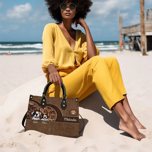 Dog Personalized Leather Handbag, Personalized Gift For Dog Lovers