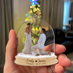 Couple Engagement Personalized Custom Photo Acrylic Ornament, Gift For Couples
