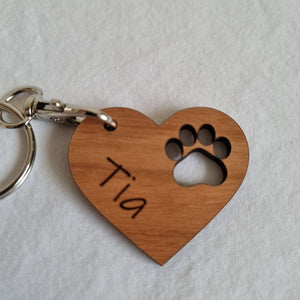 Paw Print Heart Keychain – Personalized Pet Gift For Dog & Animal Lovers