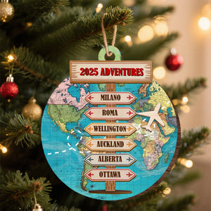 Destination Of All Year - Adventure Travel Personalized Wooden Ornament