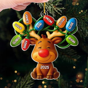 Our Reindeer Crew Personalized Christmas Acrylic Ornament Gifts For Mom, Dad, Kids