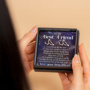 Good Friends Are Like Stars Zodiac Bestie - Personalized Stud Earrings