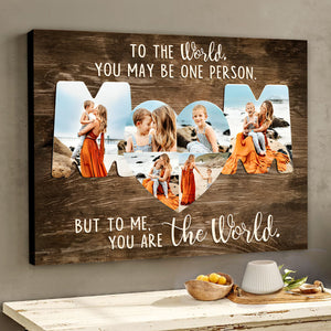 Personalized Mom Photo Collage Canvas Poster, Unique Mothers Day Gift for Mom from Daughter or Son