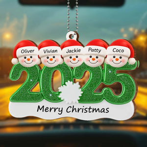 Snowman Family - Custom Wood Ornament, Gift For Family and Friends