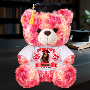 Family Personalized Custom Graduation Litter Bear Plush - Graduate Bear With Cap
