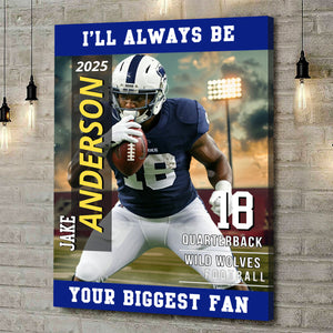 American Football Photo Poster My Heart Is On That Field - Personalized Gift For Football Player