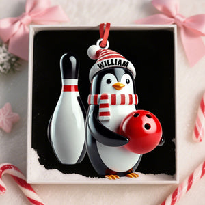 Personalized Custom Name Bowling Ornament, Bowling Lover Christmas Gift