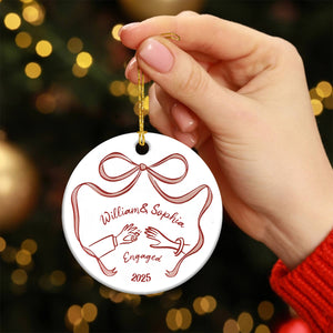 First Christmas Engaged Ornament, Personalized Engagement Gift for Couples