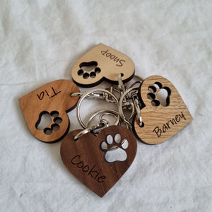 Paw Print Heart Keychain – Personalized Pet Gift For Dog & Animal Lovers