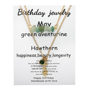 Birthstone Flower Necklaces Dainty Chain Necklace 12 Birth Month Crystal Necklace for Women