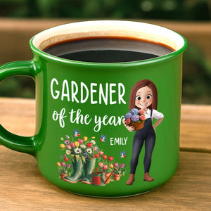 Custom Ceramic Campfire Style Coffee Cup - Personalized Garden Gifts For Gardeners - Plant Lady Vibes Only