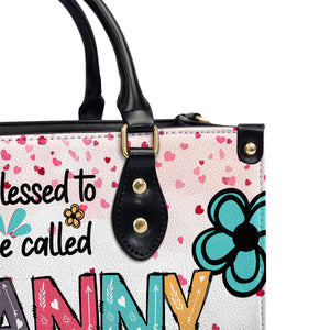 Blessed Nana - Personalized Leather Handbag Gift For Mom And Grandma