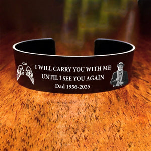 Personalized Memorial Bracelet with Custom Photo & Engraving – "In Loving Memory" Gift