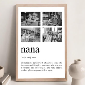 Mum Grandma Definition Personalized Picture Collage Canvas Poster