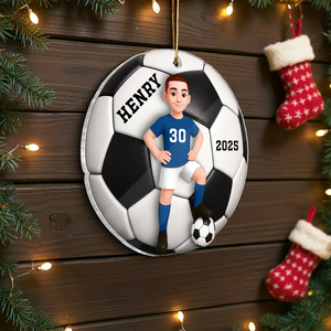 Soccer Girl Boy - Personalized Acrylic Ornament Christmas Gift For Daughter, Gift For Son