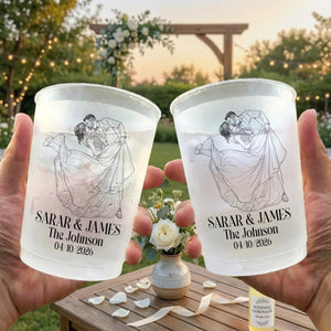 Custom Photo Party Cups - Personalized Anniversary Wedding Gifts For Husband And Wife, Him And Her - Celebrating Our Beautiful Years