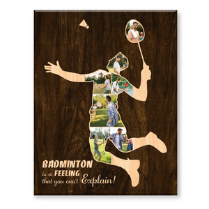 Custom Badminton Player Canvas, Badminton Gifts, Badminton Coach Gift, Personalized Badminton Player Gifts