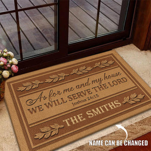 Personalized As For Me And For My House We Will Serve The Lord Doormat