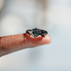 Burned and Survived Black Rose Self-Love Ring