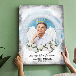 Memorial Personalized Canvas Poster - Custom Photo Sympathy Gifts, Loss Of Loved One, Loving You Forever
