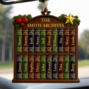 Capture Your Family Story With A Customizable Bookshelf Ornament, Personalized Wood Ornament