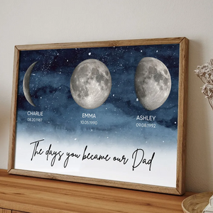 Starry Night Birth Moon Phase The Days You Became Our Dad Personalized Poster