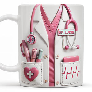 Medical Appreciation Design With Stethoscope, Personalized Custom Coffee Mug