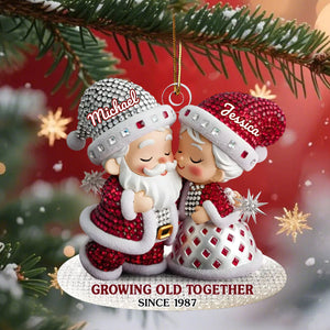 Custom Acrylic Ornament - Personalized Anniversary Christmas Wedding Gifts For Husband And Wife, Him And Her - Together, Always Merry